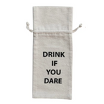 canvas halloween wine bag, drink if you dare