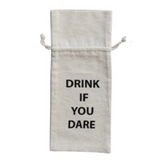 canvas halloween wine bag, drink if you dare