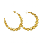 14K gold-dipped beaded hoop earrings
