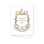 Father's Day card with decorative border and 'Happy Father's Day' text on a white background