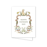 Father's Day card with decorative border and 'Happy Father's Day' text on a white background