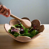 mango wood scalloped bowl