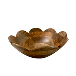 mango wood scalloped bowl