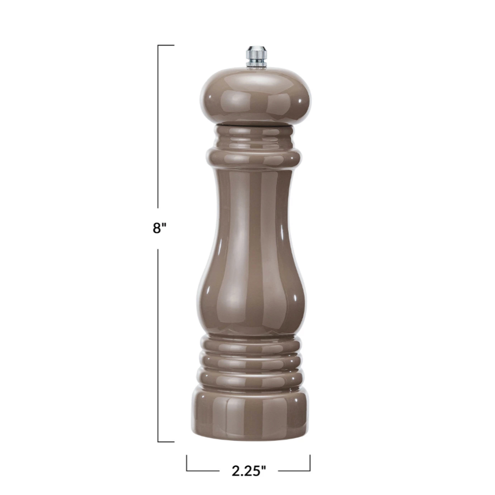 enamel salt/pepper grinder gray, measurements