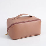 mauve pink simple portable cosmetic bag