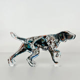 German Shorthaired Pointer dog shelfie featuring painted artwork encased in a thick clear freestanding block on white background