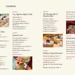 Table of contents for a book or document with images and text on a white background