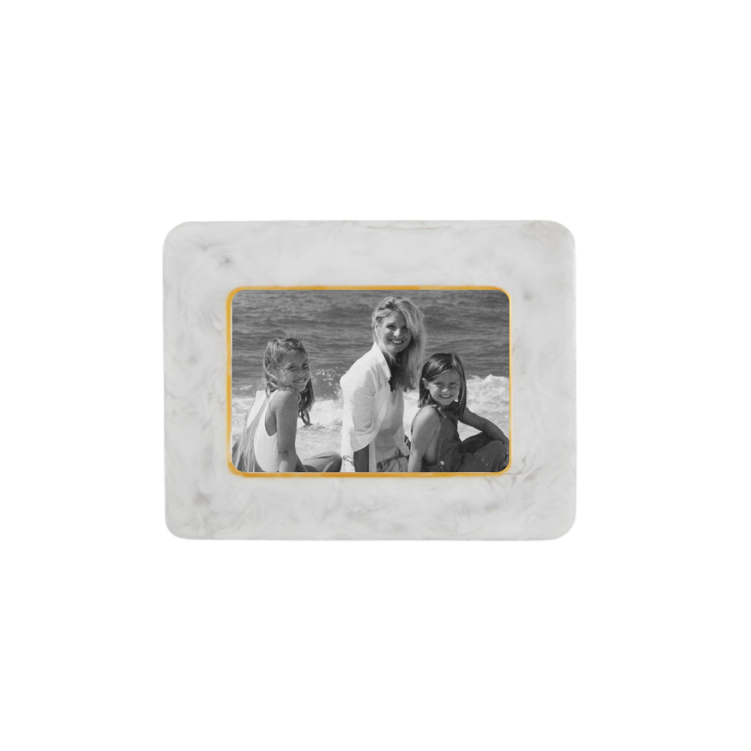 white resin rectangle small frame