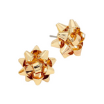 gold gift bow studs