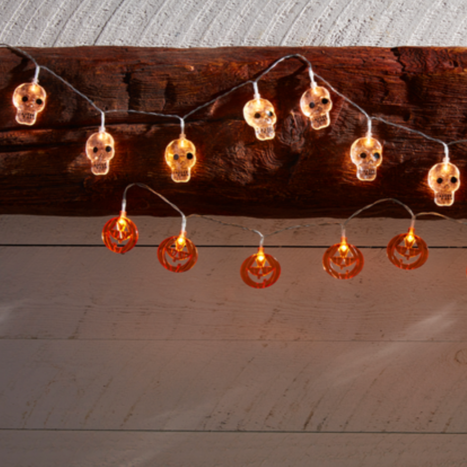 Pumpkin + skeleton String Lights