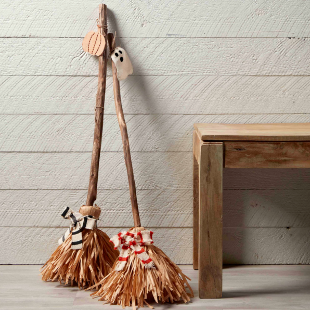 pumpkin and ghost broom, halloween decor