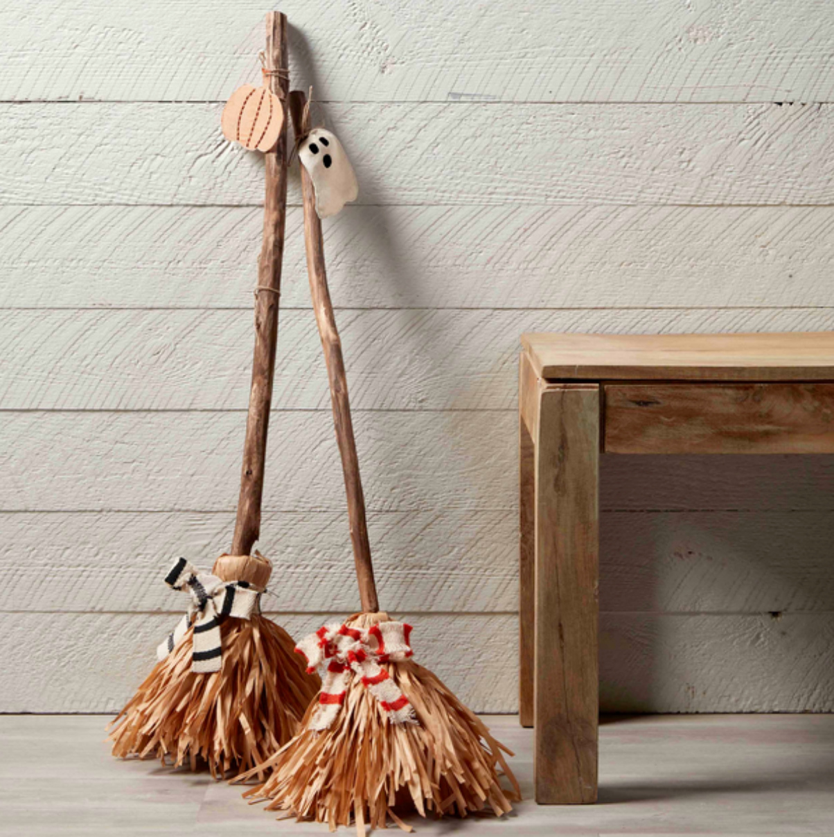 pumpkin and ghost broom, halloween decor