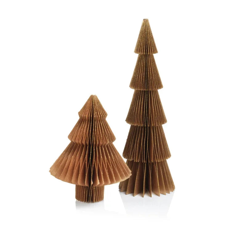 hodges gold paper christmas tree, three sizes