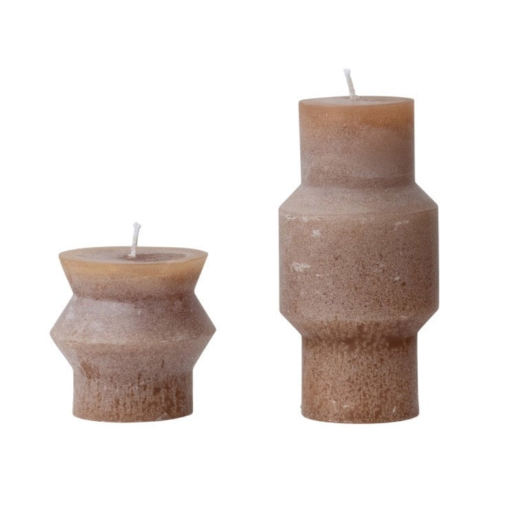 Unscented Totem Pillar Candle, Cappuccino Color 