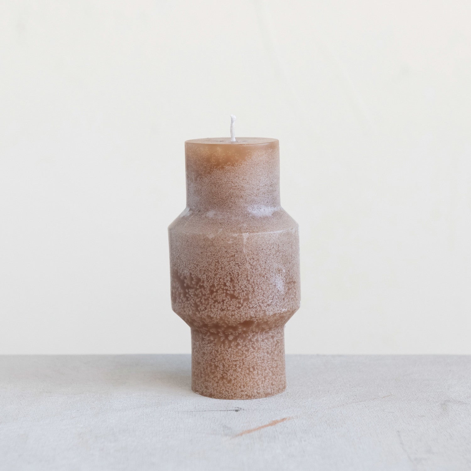 Unscented Totem Pillar Candle, Cappuccino Color 