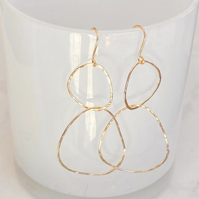 Earrings, Hammered River Rock - Danshire Market and Design 