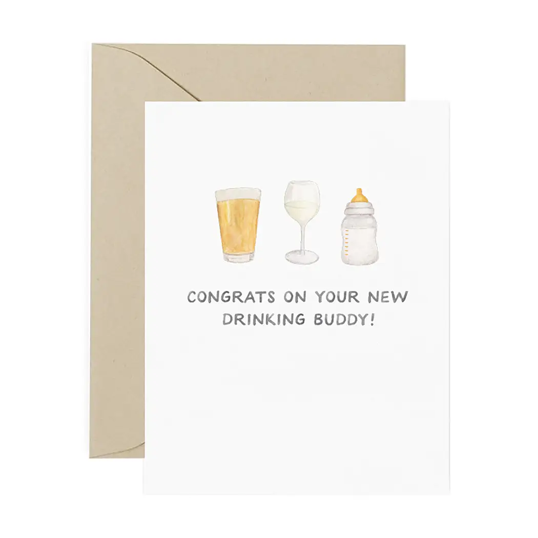 Card, Drinking Buddies (New Baby) - Danshire Market and Design 