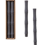 Unscented Sculpted Taper Candles, Charcoal Color, 3 Styles, Set of 2
