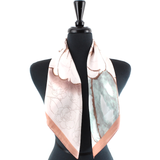 satin square scarf , light pink 