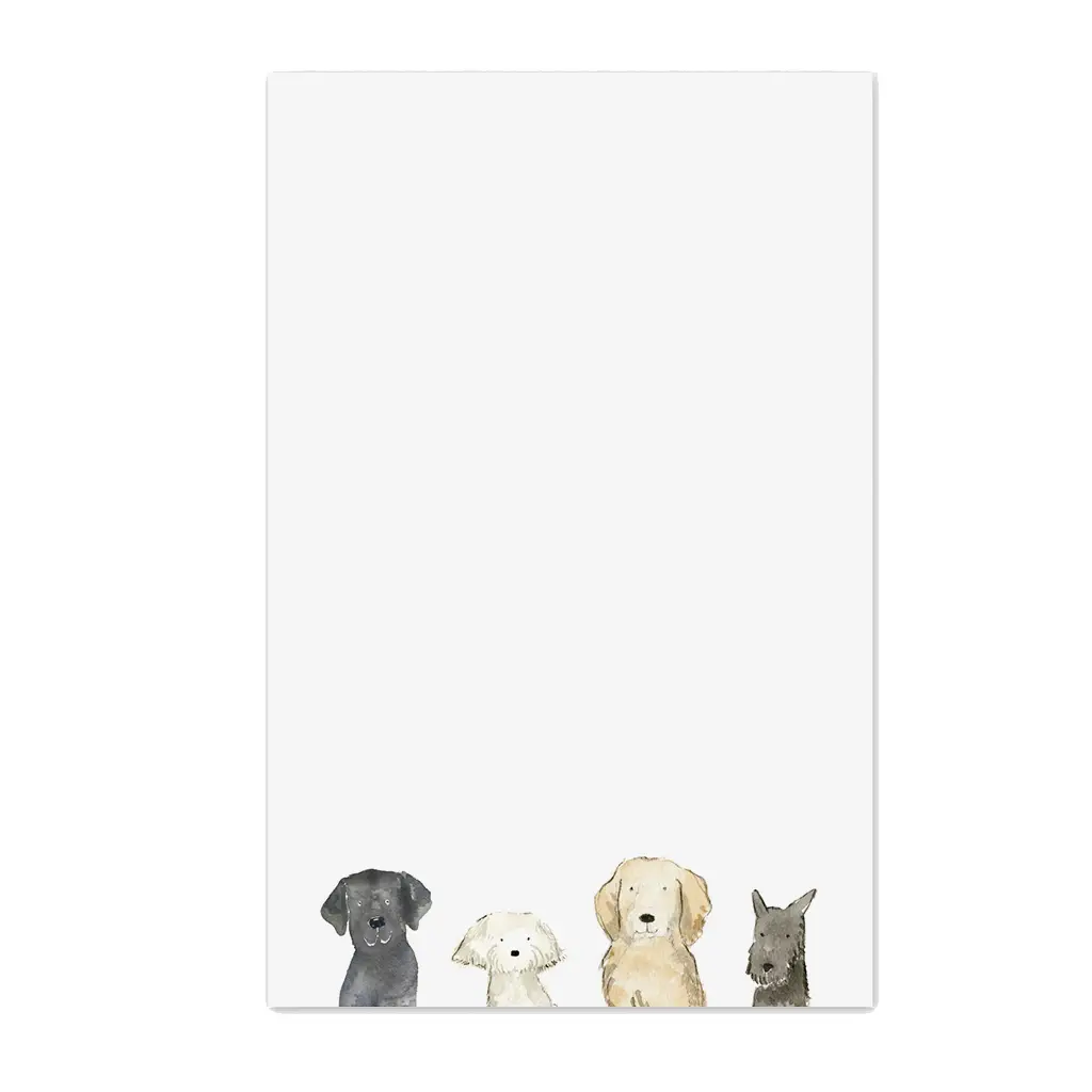 150 Pages notepad with four dogs on the bottom