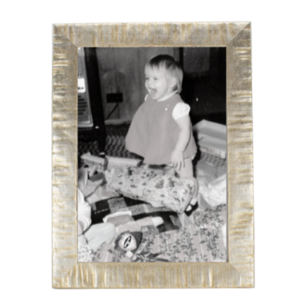 italian wood picture frame, silver 