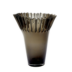 lolanthe vase, dark glass with unique opening