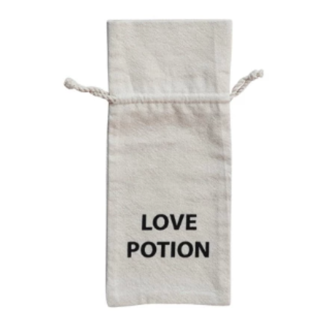 canvas halloween wine bag, love potion