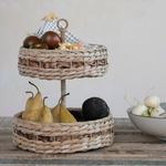 styled Hand-Woven Wicker & Bankuan 2-Tier Tray