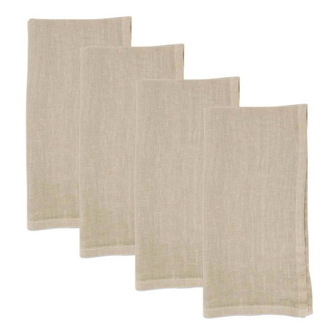 natural linen napkins, set of four