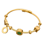 retro gold charm cuff bracelet