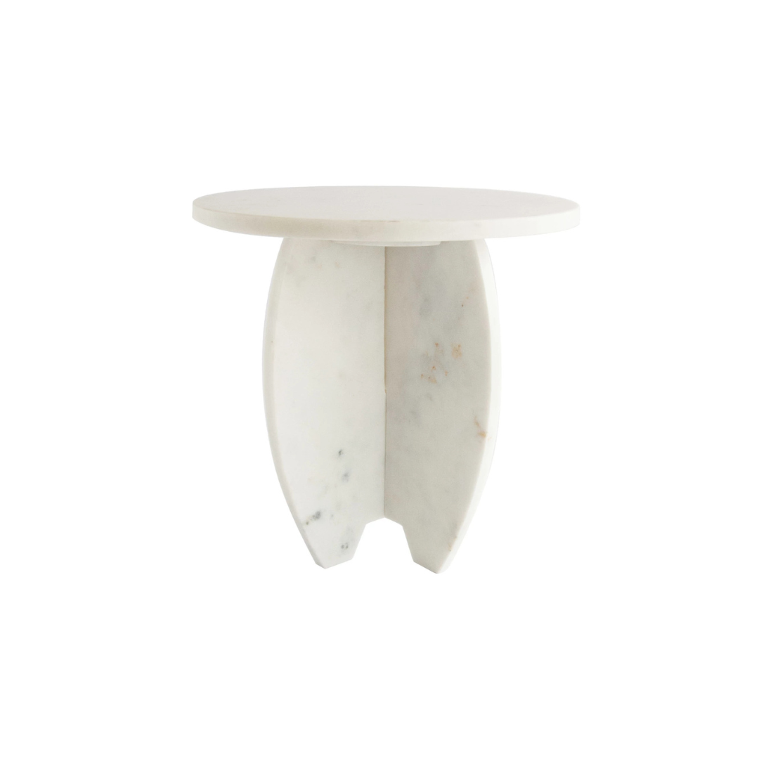 White Marble Pedestal w/ Interlocking Base, two sizes