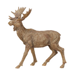 Resin Standing Moose, Antique Gold Finish, available in two sizes