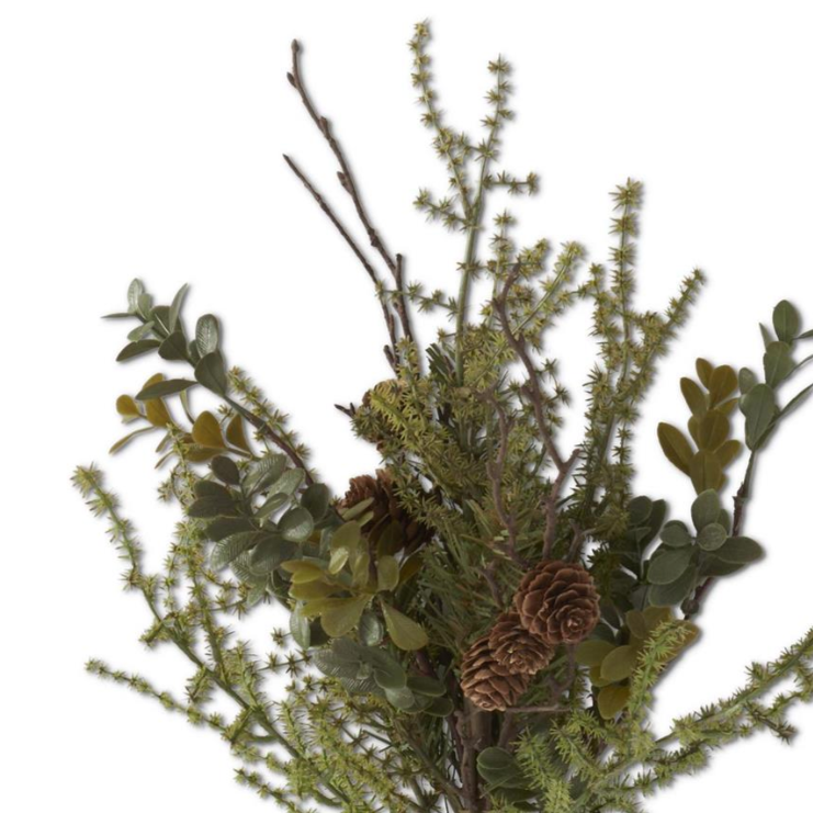 mixed pine twig mini pinecone bush spray