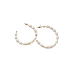 large pearl hoop earrings