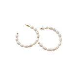 large pearl hoop earrings