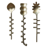 Hobnail Brass Formed Spoon, 3 Styles