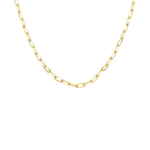 Gold chain necklace on a white background