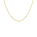 Gold chain necklace on a white background