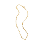 Gold chain necklace on a white background