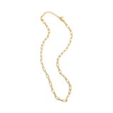 Gold chain necklace on a white background