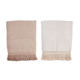 Cream & Taupe Tassel Throw Blankets