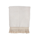 cream  Tassel Throw Blanket