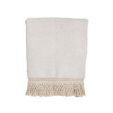 cream  Tassel Throw Blanket