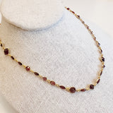 16" burgundy stone necklace