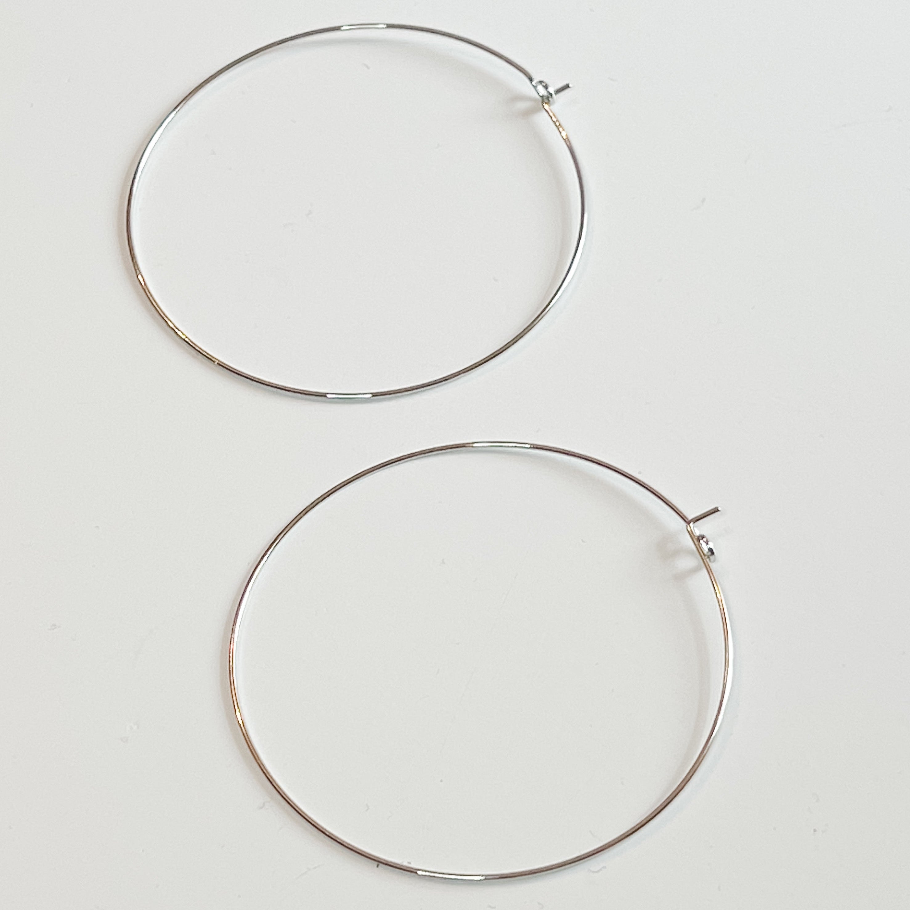 oversized lightweight silver hoop earrings