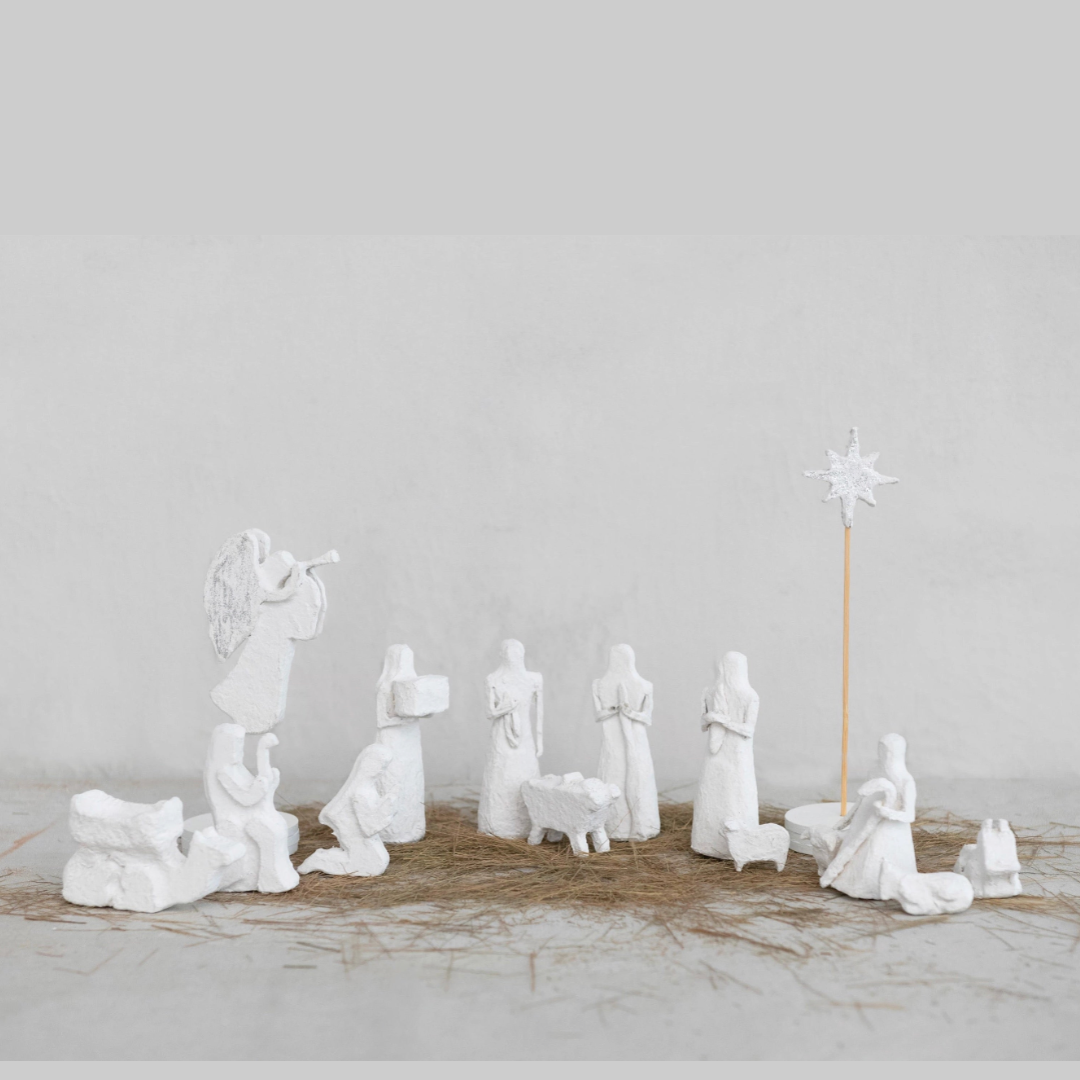 Paper Mache Nativity S/14 - Danshire Market and Design 