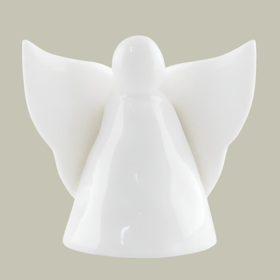 porcelain angel scultpure - holds candle or flowers