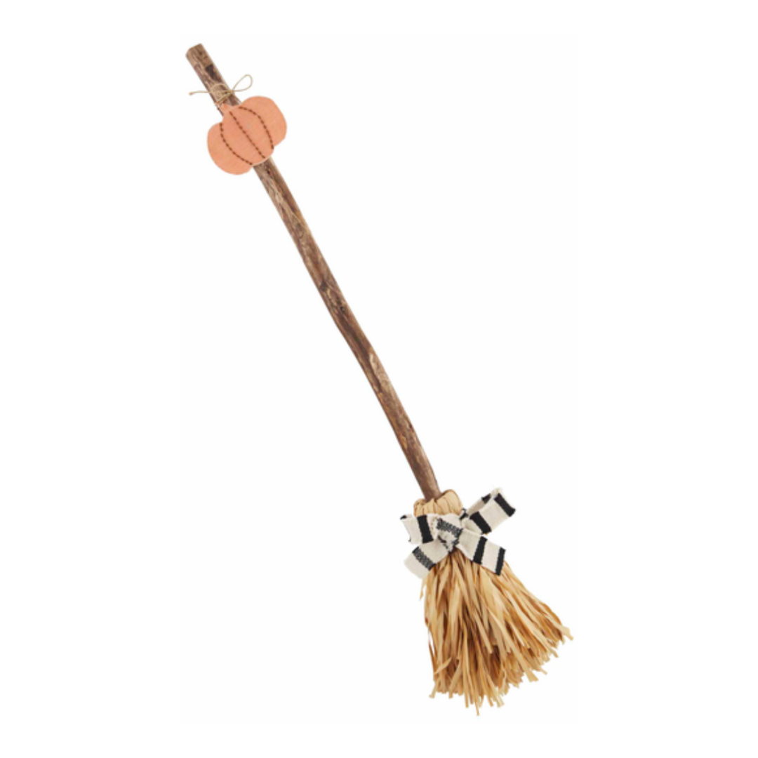 pumpkin broom, halloween decor