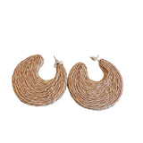 raffia hoop earrings