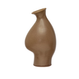 Stoneware Organic Shaped Vase, Brown Reactive Glaze